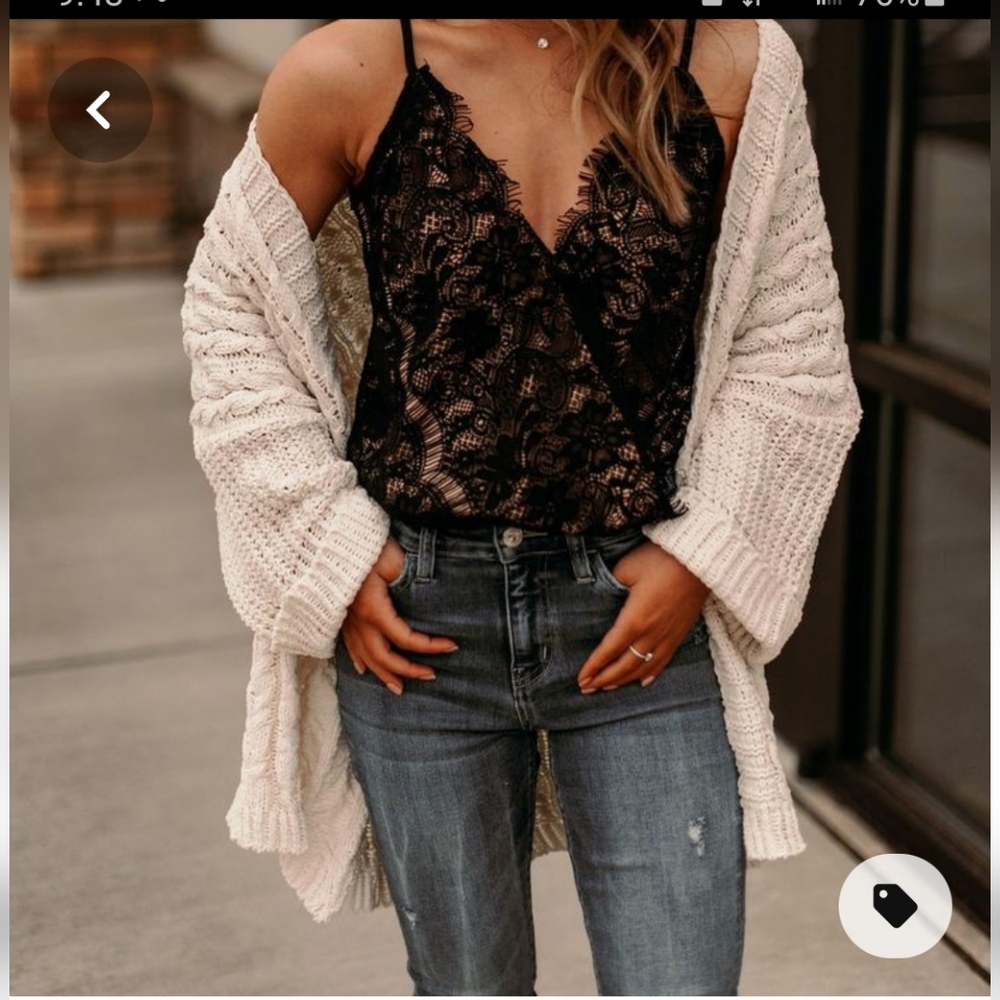 Vici black lace bodysuit